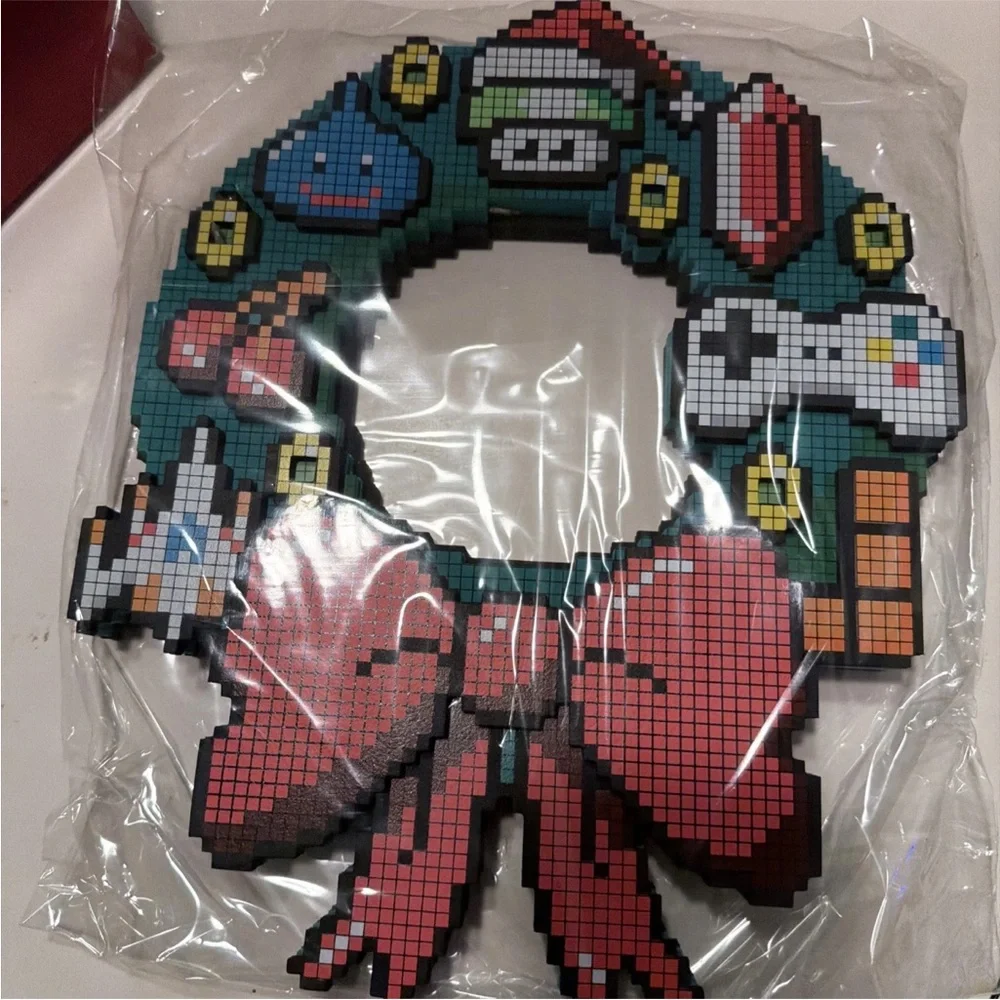 Think Geek Christmas Wreath 8bit LED Lighted 2011 Retro Video Game NEW SEALED